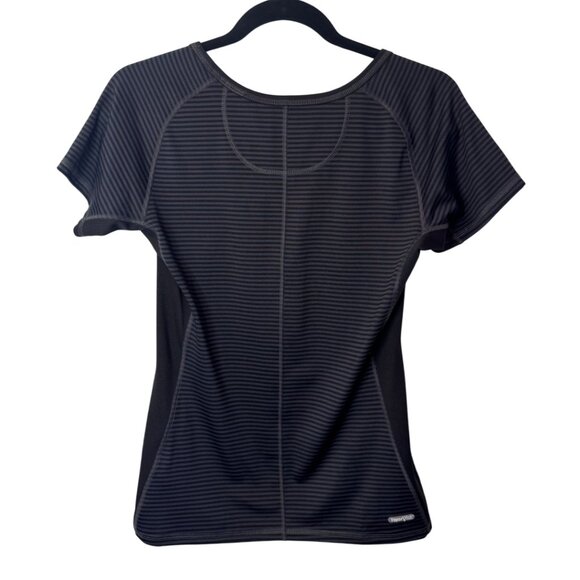 The North Face charcoal Vapor Wick striped t-shirt size S - Picture 3 of 6